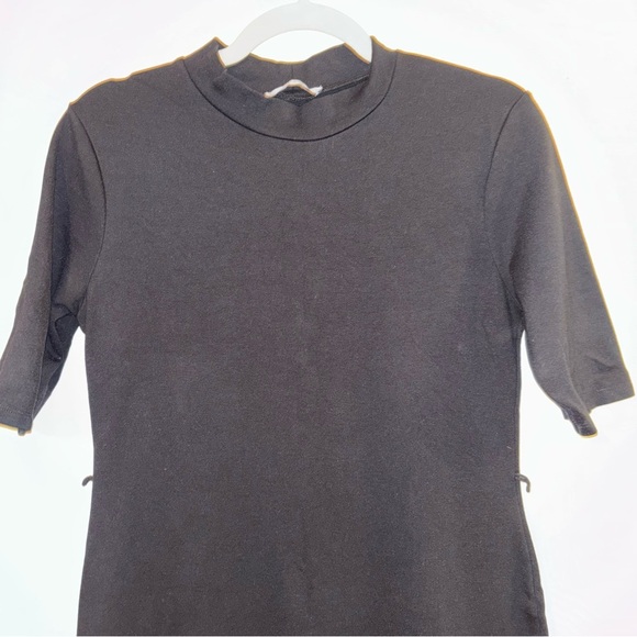 Zara Basic Black Sheath Dress Mock Neck 3/4 Sleeve Size USA L - Picture 6 of 11